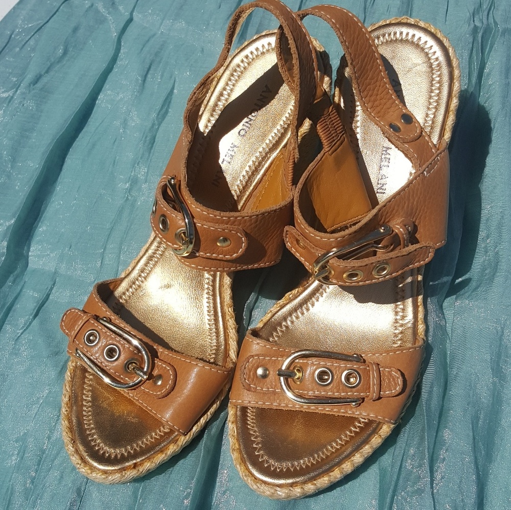 Gianni Bini Gold Wedge Heels